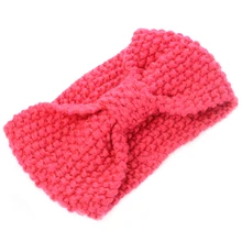 1 PC Women Lady Crochet Bow Knot Turban Knitted Head Wrap Hairband Winter Ear Warmer Headband Hair Band Accessories