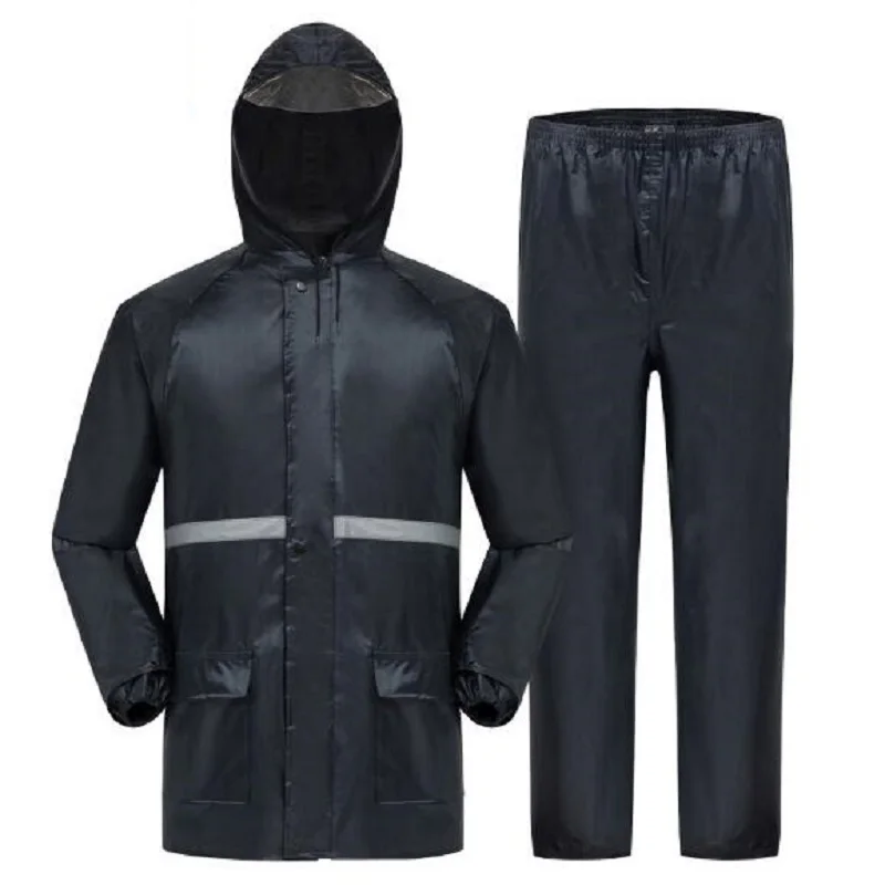 Waterproof Rain Coat Rain Pants Set Men Motorcycle Rain Suit Poncho
