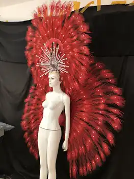 Latin dance Samba accessories Fashion exquisite headdress feathers Delicate dance shows accessories