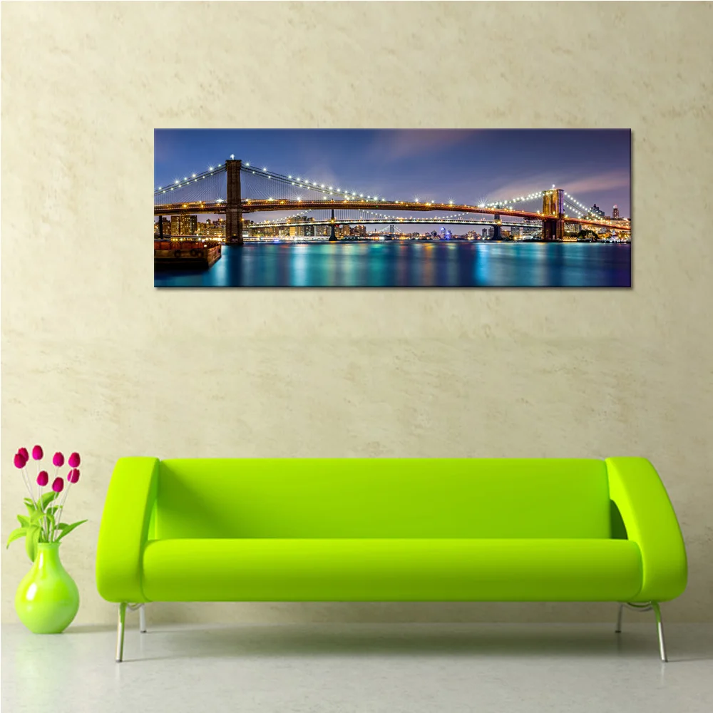 visual art decor brooklyn bridge picture print cityscape unframed