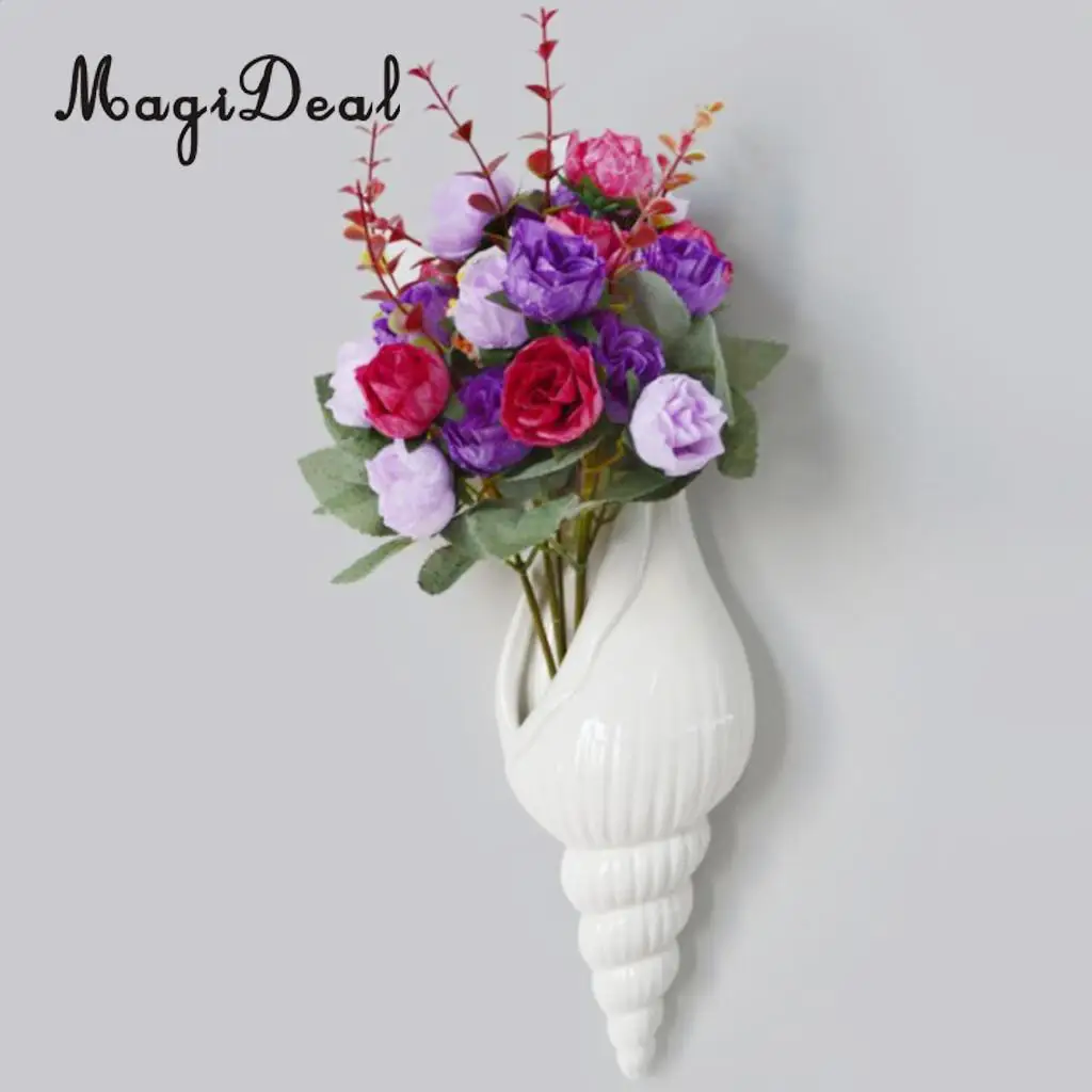 Magideal Modern White Ceramic Sea Shell Conch Flower Vase Wall Magideal Modern White Ceramic Sea Shell Conch Flower Vase Wall Hanging Home Decor A B C In Vases From Garden On Aliexpress Alibaba Group