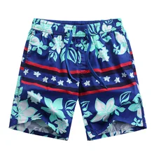 Новые летние мужские Шорты повседневные быстросохнущие мужские пляжные шорты тонкие хлопковые повседневные мужские шорты до колена с принтом