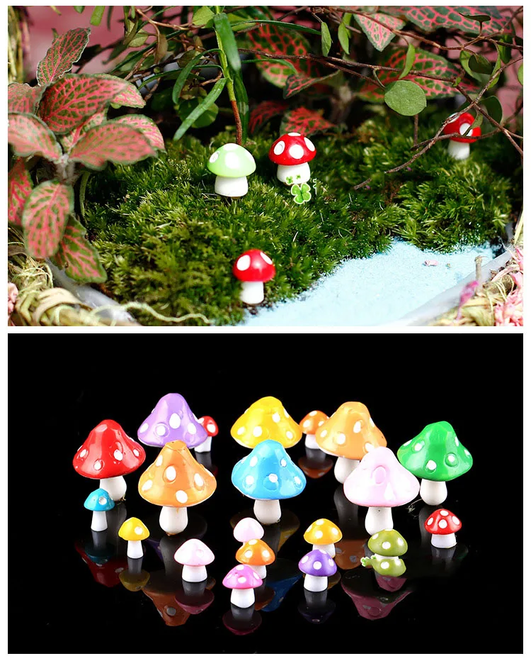 10 шт./лот сказочные садовые миниатюры мини-декорации в виде грибов для сада полимерные грибы ремесло миниатюрные фигурки-Феи Manualidades