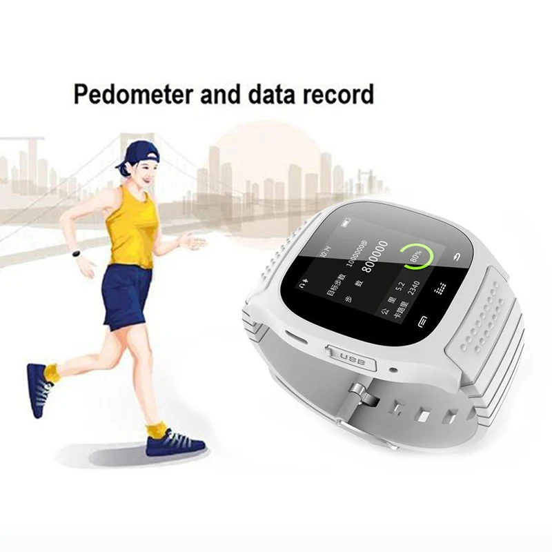 Спорт Bluetooth подключить M26 умные часы Роскошные наручные с циферблатом SMS
