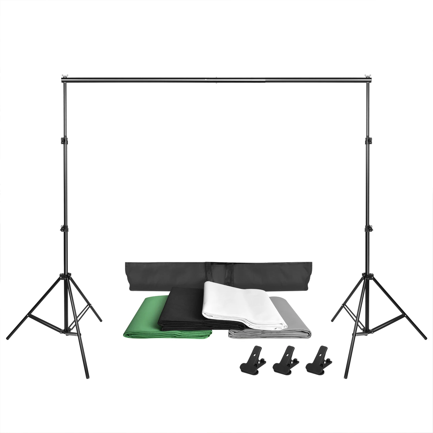 ZUOCHEN Фотостудия Фон Поддержка Стенд Комплект 1,6x3 м черный/белый/зеленый/серый фон экран+ 2 м x 2 м поддержка фона