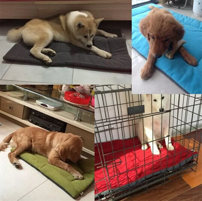 Soft Pet Cushion Mat Warm Dog Mattress Pad Convenience Carry Pet mats  for Pet House Kennels Cage Crate Bed12