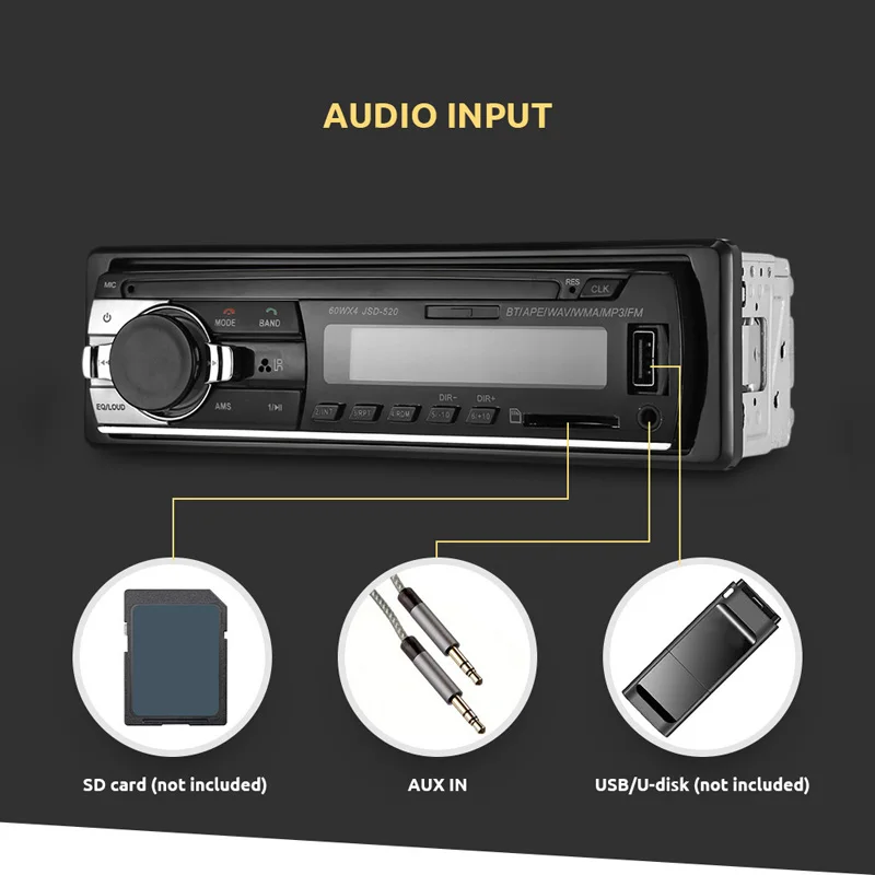 TaiTian автомобильный стерео радио 1 din автомобильный радиоприемник с Bluetooth FM Aux вход приемник SD USB 12 В в-тире Автомобильный MP3 мультимедийный плеер