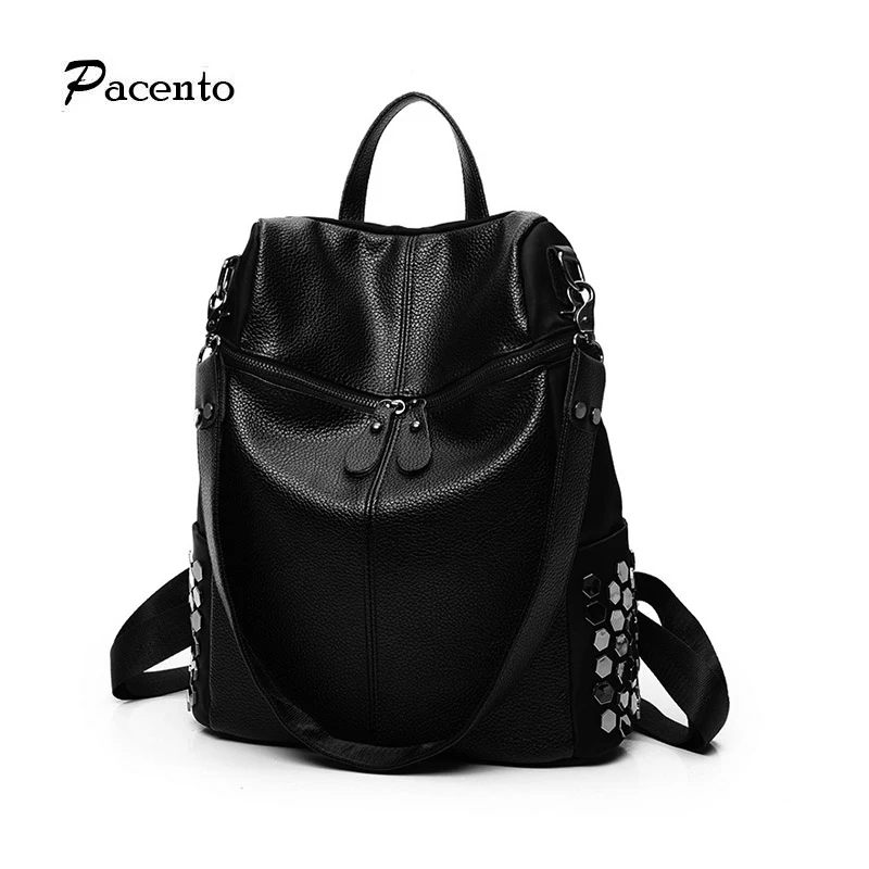

Fashion 2017 Famous Brand Leather Women Backpack for teenage girls School Travel bag Female Backpacks Casual sac a dos