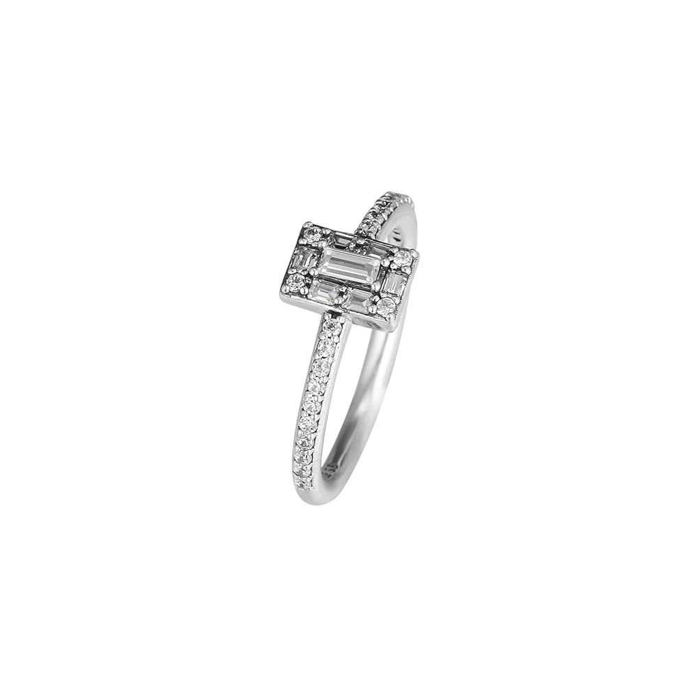 

100% 925 Sterling Silver Luminous Ice Ring with Clear CZ for Women Lady Gift 2018 Winter New PFR190