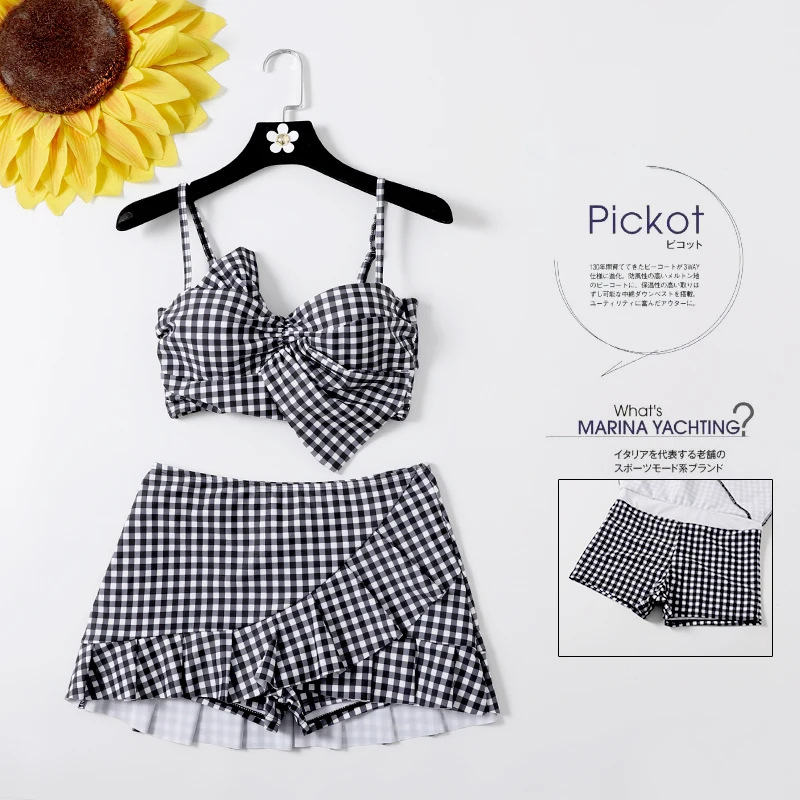 

Women Plaid Two Piece Bikini Set Swimsuit Bathing Suit Swimwear Push Up Bathing Suit Summer Sexy Biquinis Swimming Beachwear