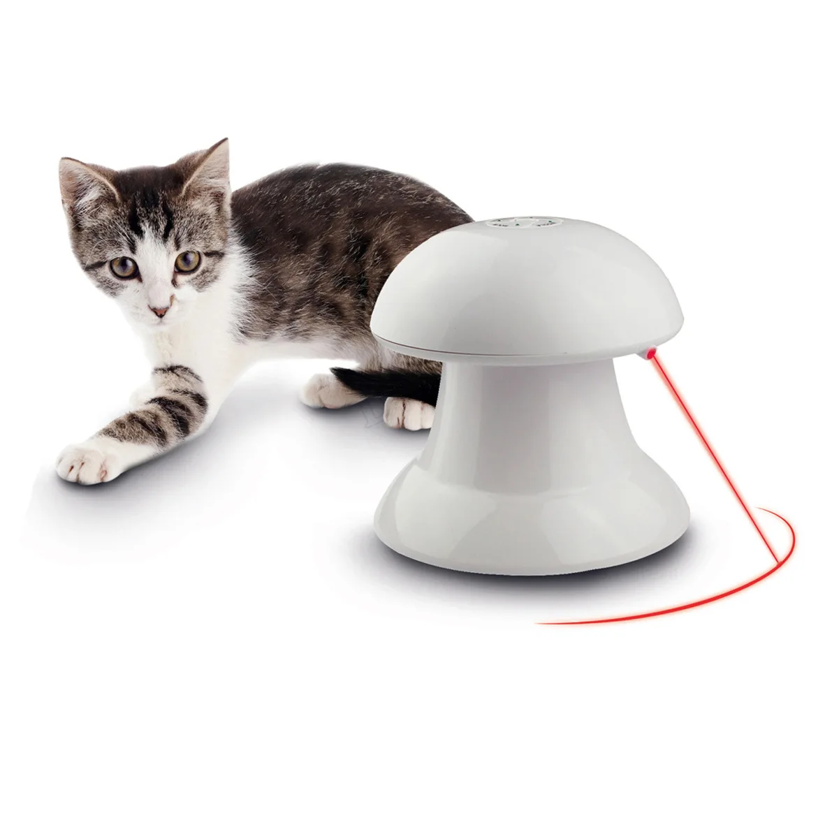

360 Degree 2in1 Automatic Cat Laser Toy Cat Chaser Toy Interactive Feather Auto Rotating Light Pets Chaser Toy for Cat and Dogs