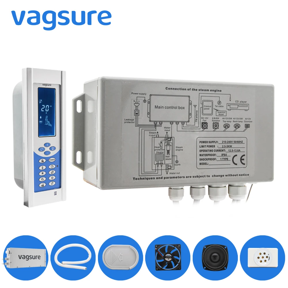 

3kw AC 110V Wall Mounted Floor Mounted Split Type Metal Steam Generator with a Computer Control Panel Sauna Steam Bath