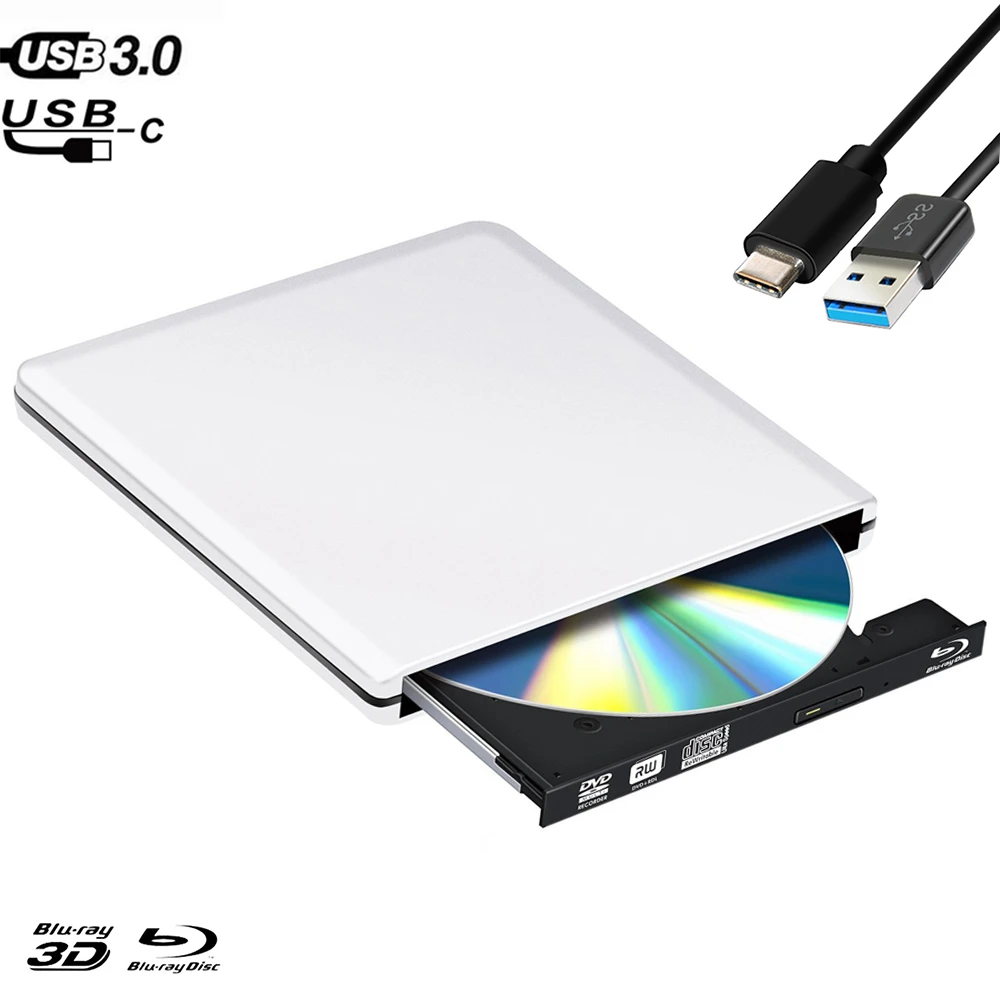 Usb 3 0 Bluray Burner Writer Rw External Dvd Drive Portatil Blu Ray Player Cd Dvd Rw Optical Drive For Laptop Computer Apple Optical Drives Aliexpress