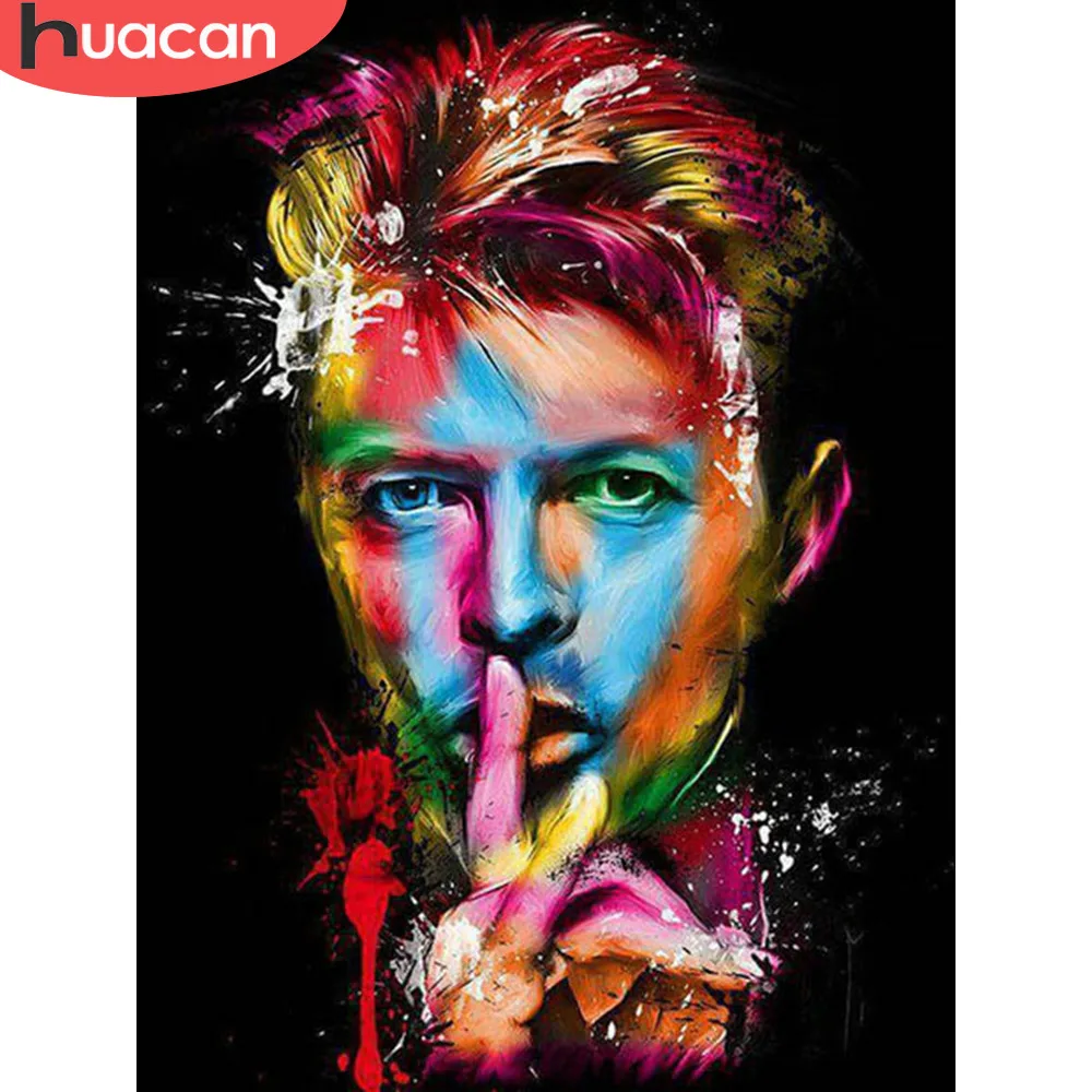 

HUACAN Diamond Painting 5d David Bowie Kit Diamond Embroidery Full Display Diamond Mosaic Rhinestones Picture Beadwork