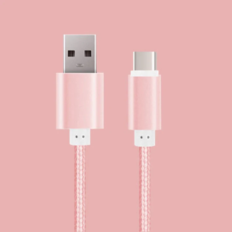 Type C USB кабель 5A для Xiaomi 0,5 m type c нейлоновый плетеный шнур для быстрой зарядки и синхронизации данных кабель Usb-c кабель питания для huawei - Цвет: Rose-Gold