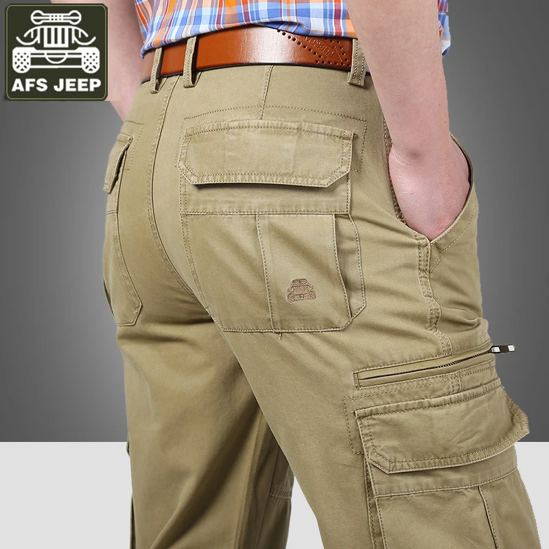 

Cargo Pants Men Tactical Pants Military Casual Trousers Men Pure Cotton Straight Loose Mid-waist Tactical Pants Big Size 30-44