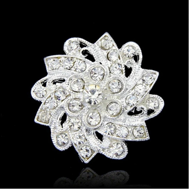 Rhinestone Crystal Brooches Pins DIY Wedding Bouquet Kit Brooch Pendant  Scarf Hats Decoration Flower Pin - AliExpress