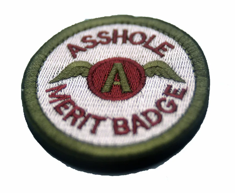 Swat a-hole мудак значок «Заслуженная сволочь» забавная нашивка с надписью ARMY INFIDEL МССБ Мультикам военный страйкбол значок - Color: white ASSHOLE