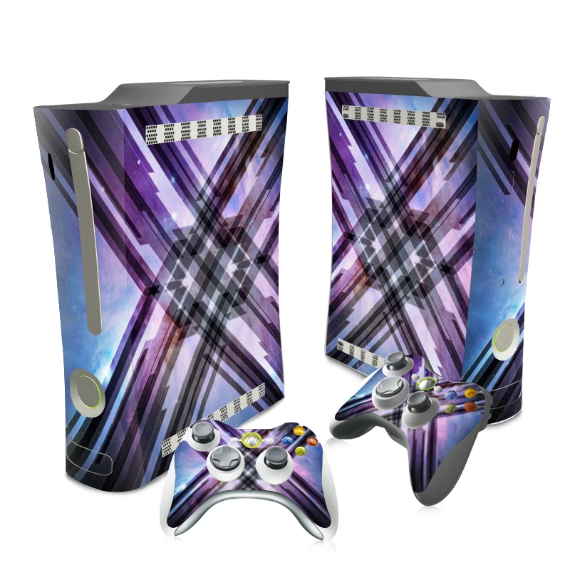 

OSTSTICKER X Pattern Sticker For Microsoft Xbox 360 Fat Skin Sticker Skin Sticker For Xbox 360 Fat Decal free shipping