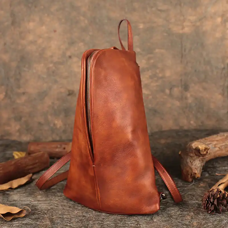 leather messenger backpack