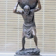 1" Греция Мифы АРТ Бронзовый Мраморные Архимед назад Глобус астрология статуя