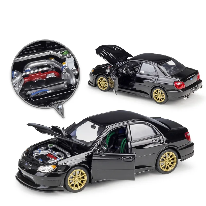 1:24 Welly Subaru Impreza WRX STI синяя/черная модель автомобиля под давлением|Наземный