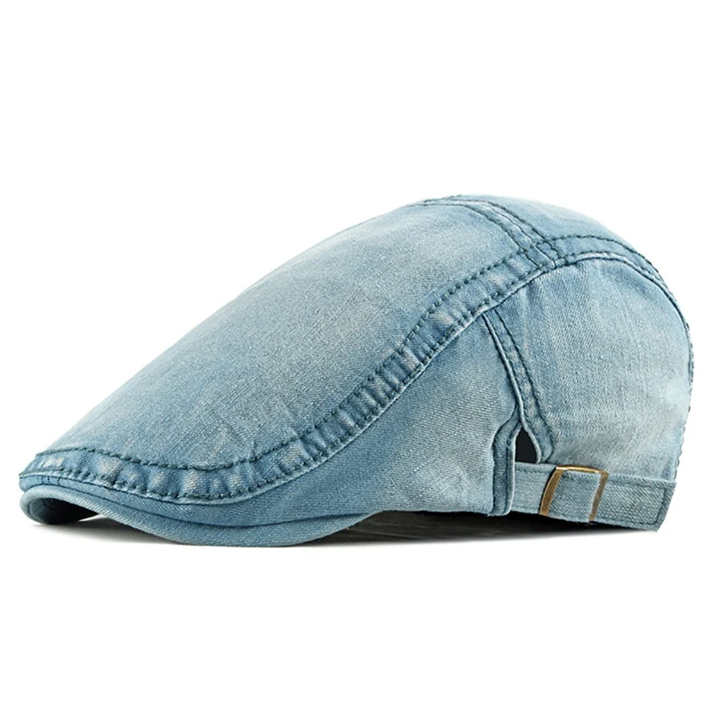 Открытый хлопок полиэстер берет шляпа берет Гольф Кепка для мужчин летний капюшон Регулируемая промытая джинсовая кепка - Цвет: QL