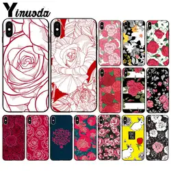 Роскошный высококачественный защитный чехол Yinuoda Red Rose DIY для мобильных телефонов Apple iPhone 8 7 6 6 S Plus X XS MAX 5 5S SE XR