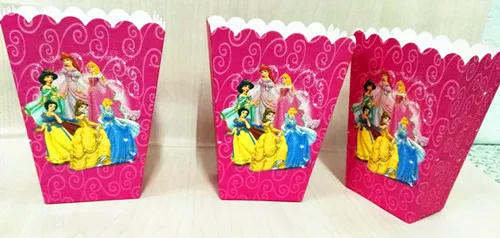 Us 2 45 33 Off 6pcs Lot Princesses Popcorn Bo Kids Birthday Party Favors Baby Shower Princess Candy Case In Gift Bags