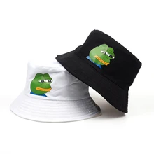 Для мужчин Для женщин грустная лягушка печати вышитый пояс сзади Кепки шляпа рыбака хлопок модная летняя одежда в стиле «хип-хоп Snapback шляпа