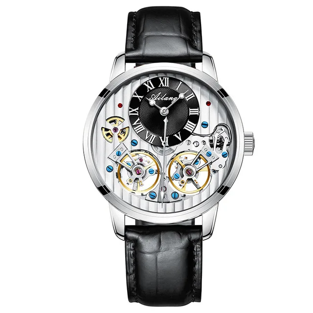 AILANG роскошные черные часы дорогой двойной Tourbillon Швейцария Для мужчин, часы от топ бренда, Роскошные автоматические механические часы Для мужчин - Цвет: 07