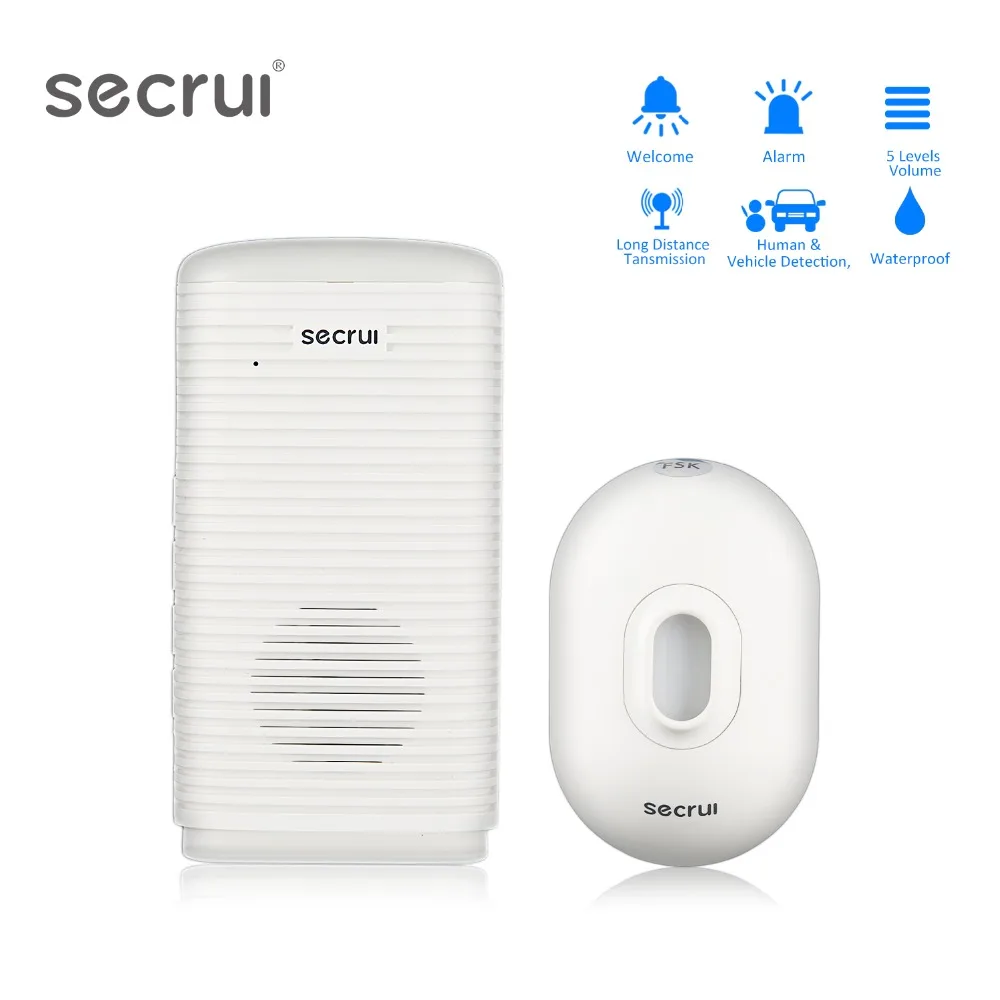 

SECRUI DW9 Wireless Security Driveway Garage burglar Alarm System With Waterproof PIR Infrared Motion Sensor Detector Patrol