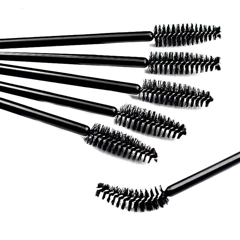 

100 pcs Makeup Brush Synthetic Fiber Lash Mascara Applicator Pink Mascara Brush & Rose Red Brush black