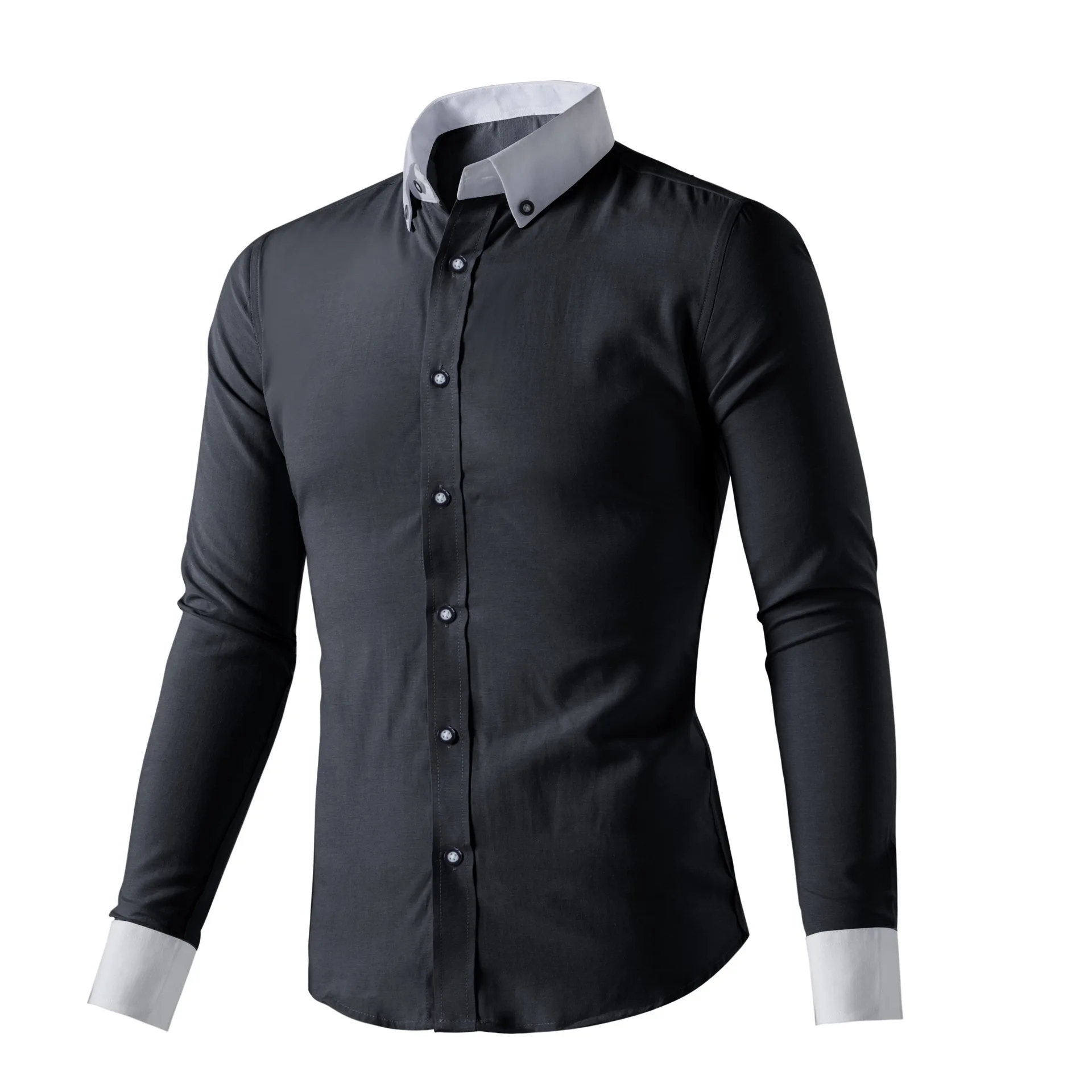 Новая мужская рубашка с длинными рукавами, тонкая, полностью железный, рубашка высокого качества, мужская повседневная рубашка, вечернее платье, рубашка MY267