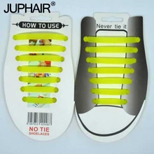 JUP 1-12 Sets(14Root/Set) Luminous Yellow Shiny Lazy Shoelace Flat Fluorescent Laces Buckle Sports Shoelace Elastic Mens Womens 