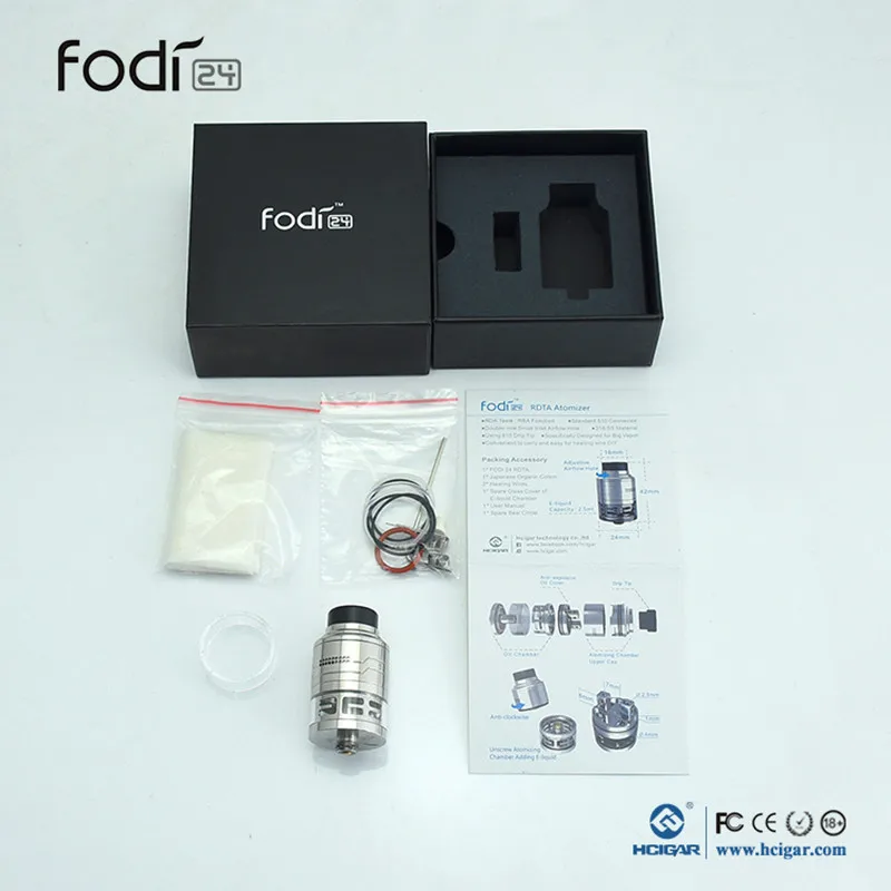 Оригинальный бак для сигарет HCigar Fodi 24 RDTA с двойной катушкой клиромайзер