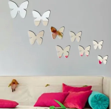 

Lovely butterfly creative wall mirror sticker , 3D acrylic wall mirror sticker decoration,9pcs per set