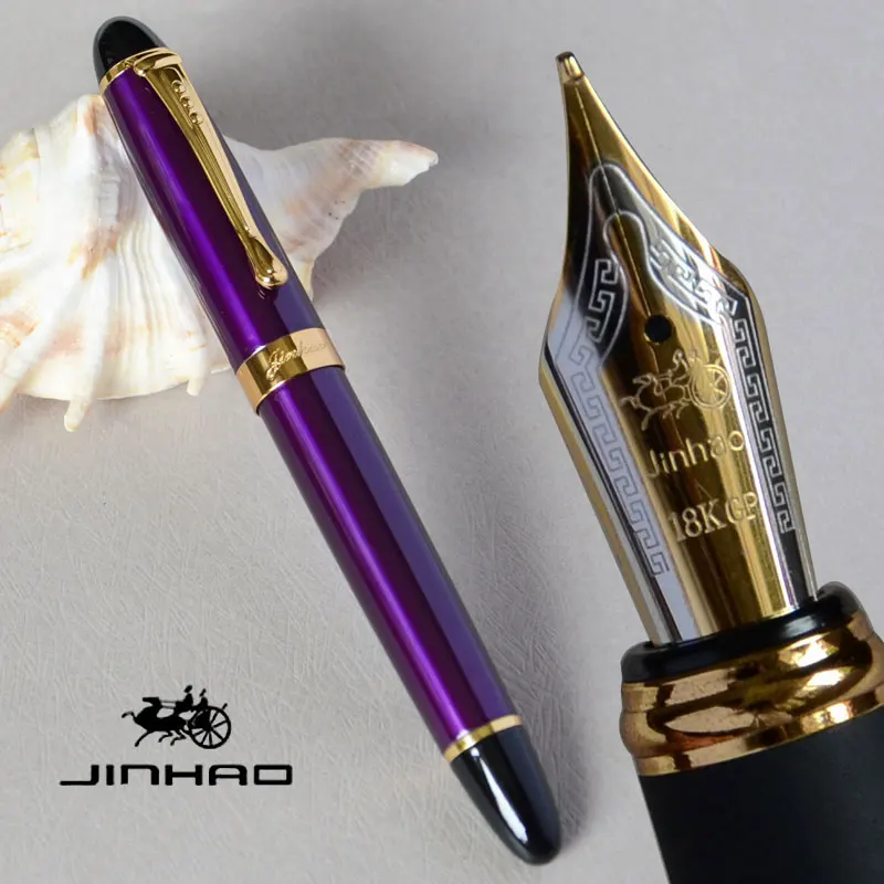 IRAURITA перьевая ручка JINHAO X450 темно-зеленый и золотой 18 KGP 0,7 мм перо с широким основанием полностью металлический синий красный 21 цвет и чернила JINHAO 450 - Цвет: as picture show