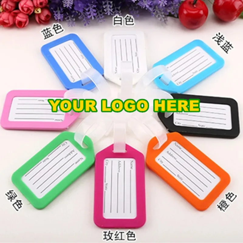 

Your Logo Customized Luggage Tag Rubber baggage tag 16 Colors Business Advertising Gifts Custom Travel Luggage Label
