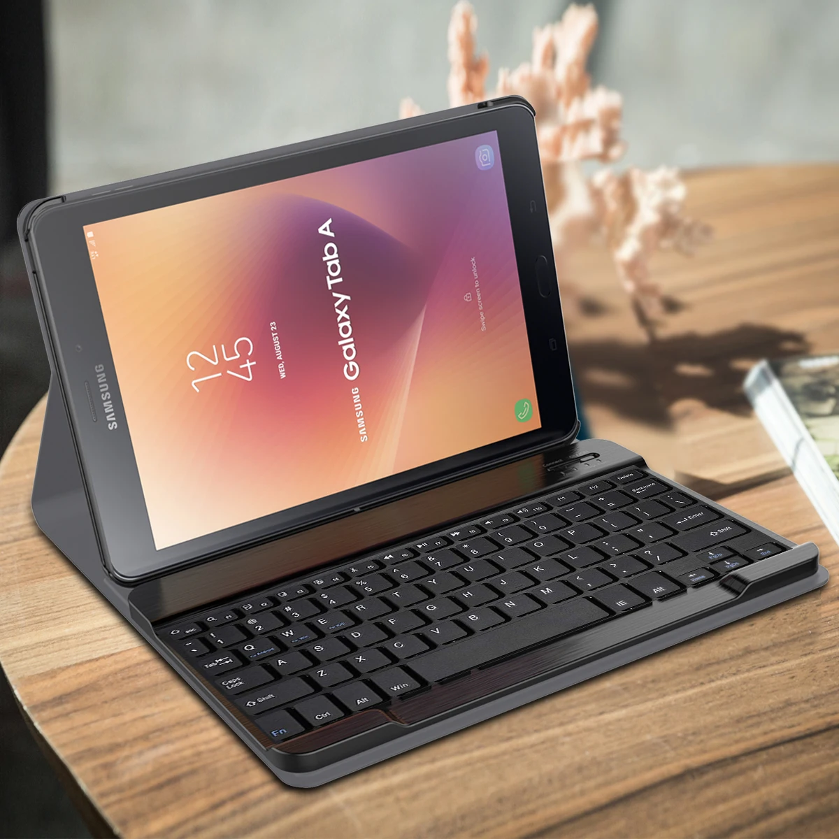 

USA Bluetooth Keyboard for Samsung Tab A2 10.5 T595 T590 Separable Tablet Backlit Keyboard Leather Case Unique Stripe Design