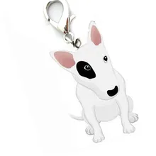 Mini Alloy pet supply cat dog pendant tags bull terrier identity ID hanging collar jewelry items bullterrier for small puppy