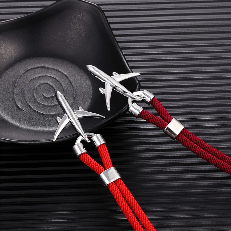 Bracelet jewelry MKENDN Airport Fashion Men Women Airplane Anchor Bracelets Charm Rope Chain Paracord aviation life Jewelry Pulseras hombres