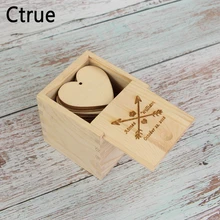 Изготовленная на заказ винтажная деревянная коробочка для кольца с 50 шт Сердце Дерево обручальное Оригинальное кольцо носитель коробка для хранения кольцо коробка держатель