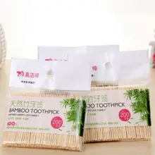 Качественные бамбуковые зубочистки, натуральный зеленый отельный домашний зубочистка, 200 шт высокотемпературной дезинфекции, независимая упаковка