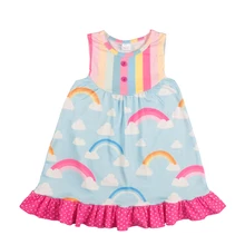 

More Promotion Newborn Rainbow Baby Summer Boutique Cotton Baby Girl Pincess Wholesale Boutique Clothing Dress LYQ811-363