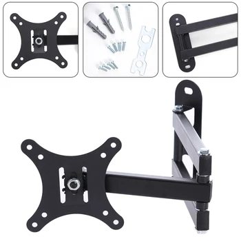 

Telescopic Rack LCD LED PC Monitor TV Wall Mount Bracket Rack Corner Tilt Swivel Holder Stand Frame Rack Supports for 10-37 inch