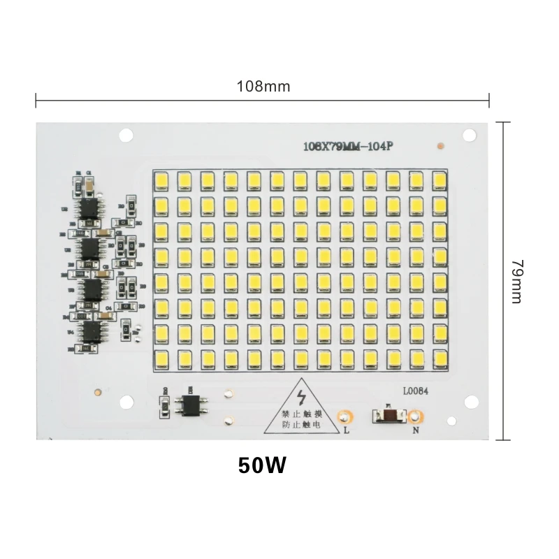 Светодиодный светильник LARZI SMD2835 с бусинами, переменный ток 220-240 в, 10 Вт, 20 Вт, 30 Вт, 50 Вт, 100 Вт, сделай сам, светильник для наружного освещения, холодный белый, теплый белый - Испускаемый цвет: 50W