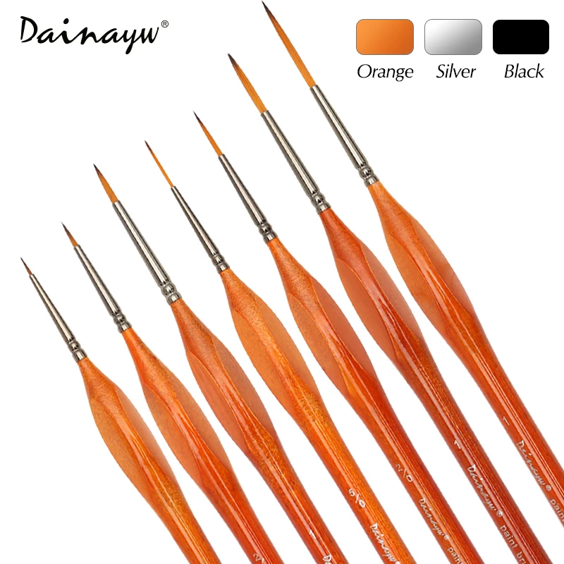 Goedkoop 7 Stks Premium Kwaliteit Miniatuur Haak Lijn Pen Fijne Aquarel Kwast Set Voor Tekening Gouache Olieverf Borstel Art levert