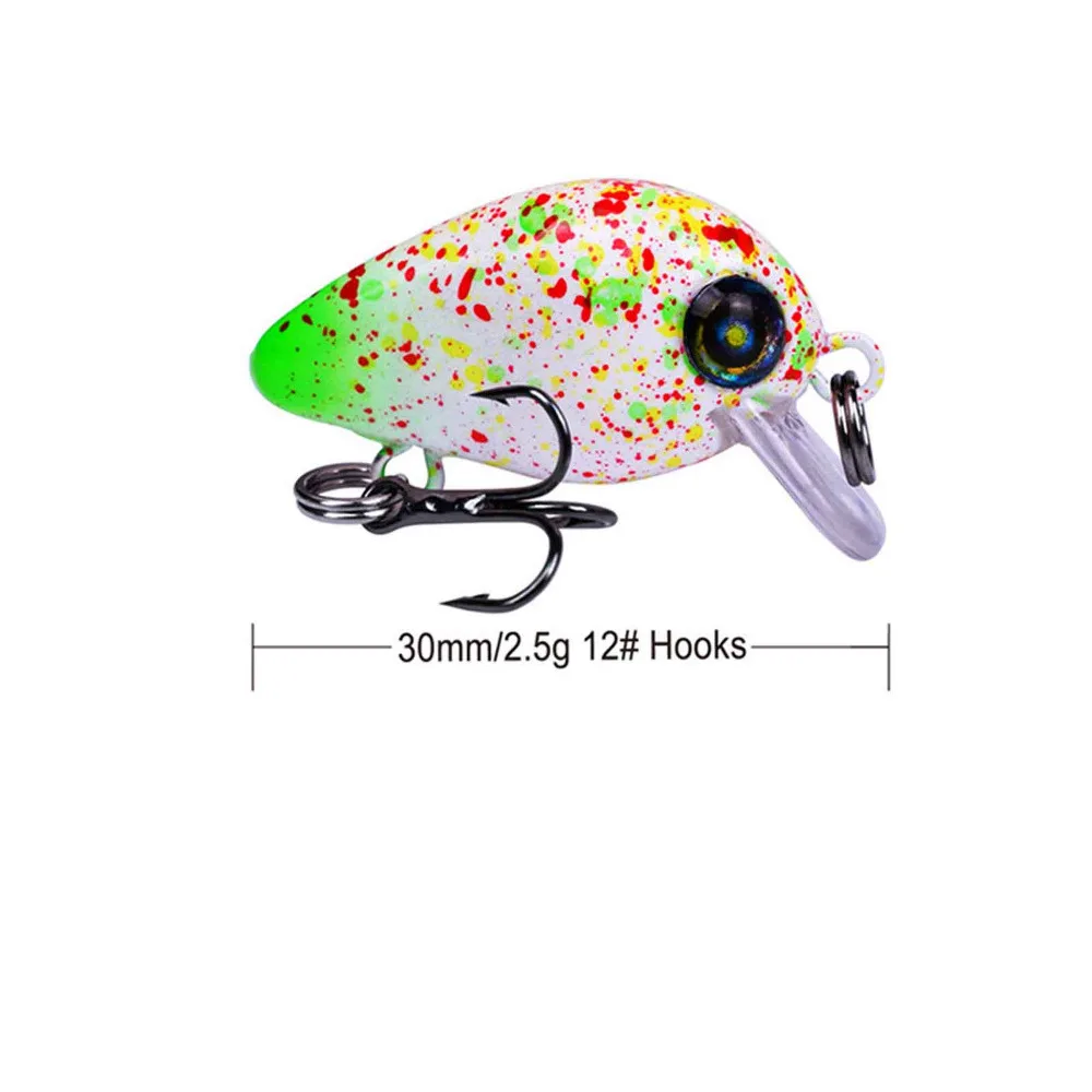 6 шт. рыбалки Малый Crankbait Минноу рыба Бас Приманка hook Приманки 3 см/2,5 г