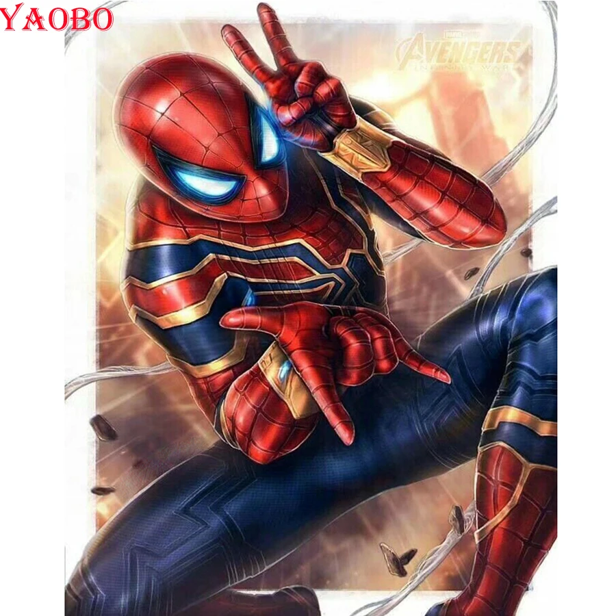 

5D DIY Diamond Painting Spiderman full Square round Drill Diamond Embroidery Cross Stitch kit Mosaic Children's room decoration